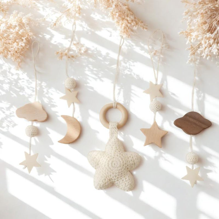Boho Spielbogenanhänger aus Holz & Makramee – Handgemacht für Babys | maluvi