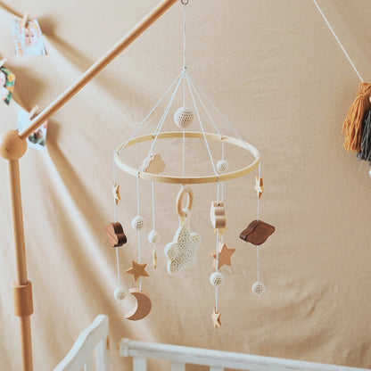 Süße Baby-Mobile aus Holz – Astronaut, Tiere & mehr
