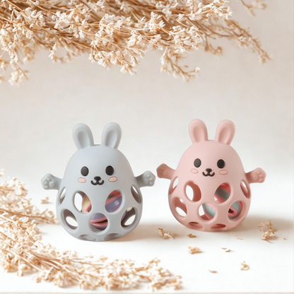 Silikon-Greifling „Häschen“ – Zahnungshilfe & Spielspaß für kleine Entdeckerhände