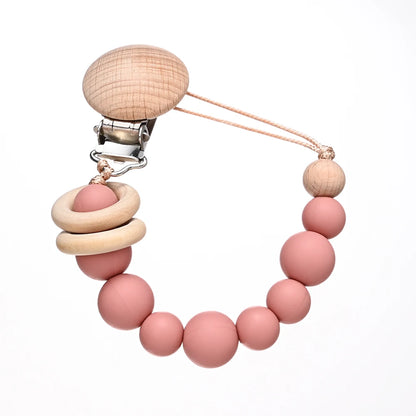 Schnullerkette aus Silikonperlen in Pastell – Weich, sicher & stilvoll für dein Baby