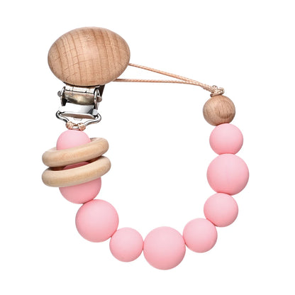 Schnullerkette aus Silikonperlen in Pastell – Weich, sicher & stilvoll für dein Baby