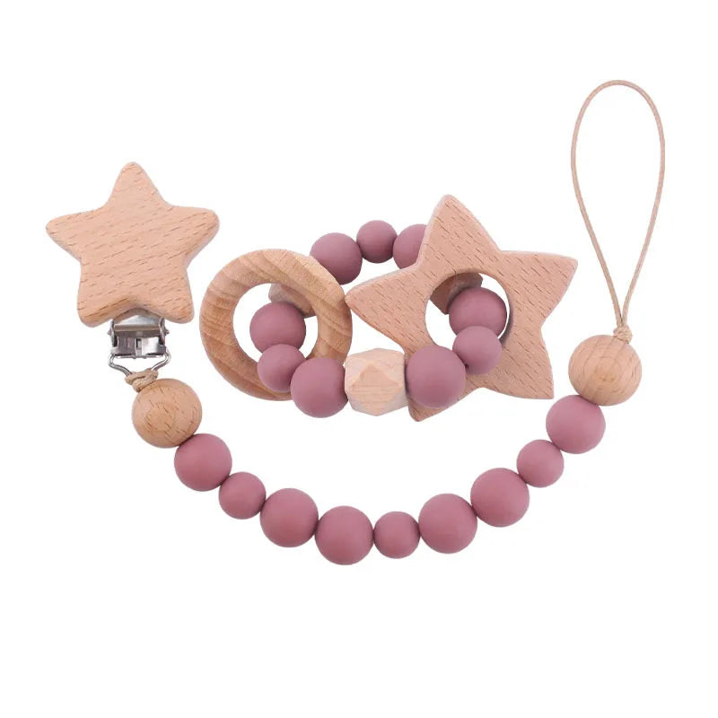Greifling & Schnullerkette im Set – Natürlich & Sicher für Babys