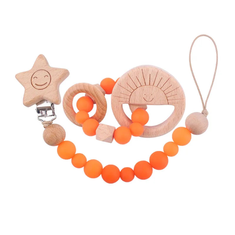 Greifling & Schnullerkette im Set – Natürlich & Sicher für Babys