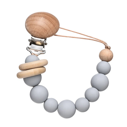 Schnullerkette aus Silikonperlen in Pastell – Weich, sicher & stilvoll für dein Baby