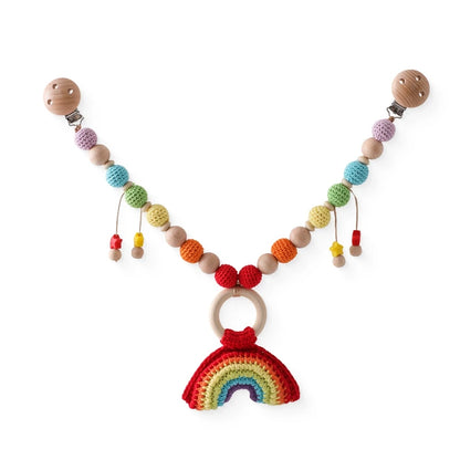 Liebevolle Kinderwagenkette aus Häkelperlen & Holz – Für unterwegs mit deinem Baby