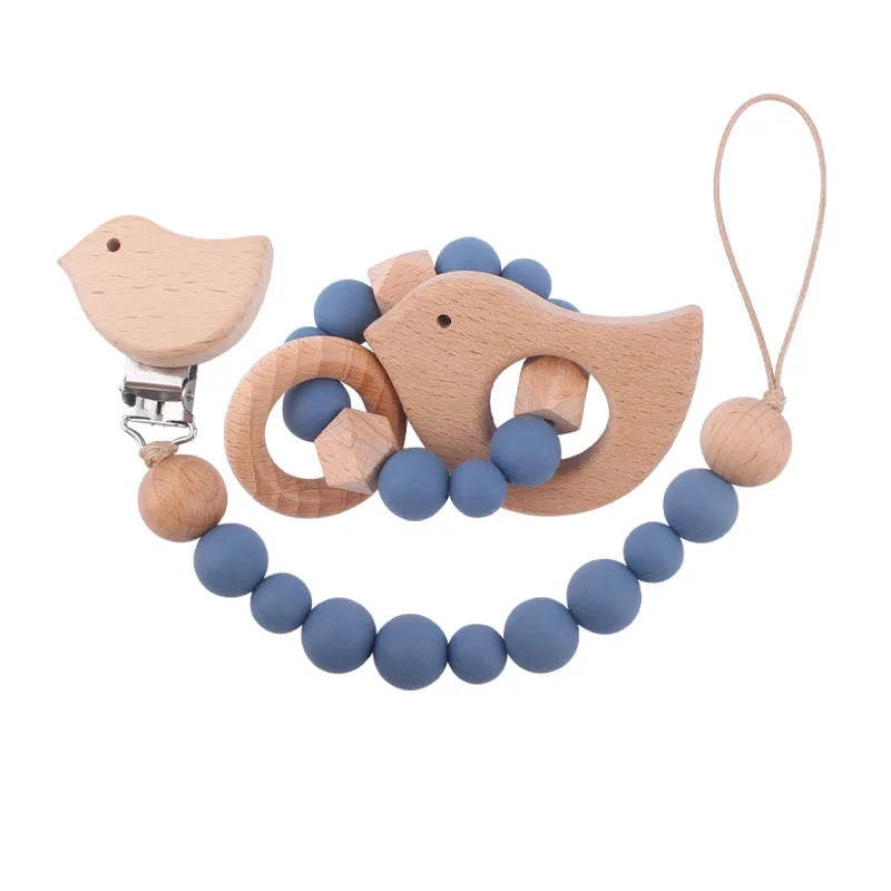 Greifling & Schnullerkette im Set – Natürlich & Sicher für Babys