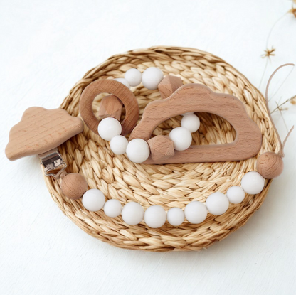 Greifling & Schnullerkette im Set – Natürlich & Sicher für Babys