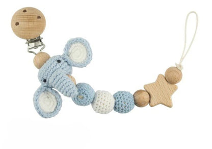 Häkel-Schnullerketten mit süßen Tiermotiven – handgefertigt & natürlich
