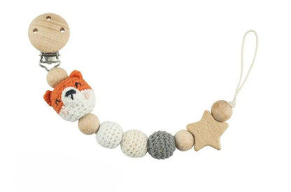 Häkel-Schnullerketten mit süßen Tiermotiven – handgefertigt & natürlich