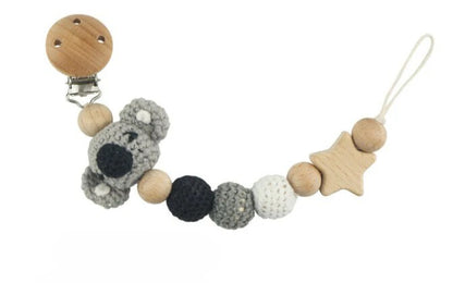 Häkel-Schnullerketten mit süßen Tiermotiven – handgefertigt & natürlich