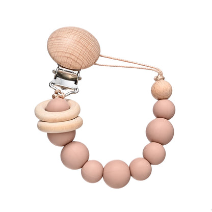 Schnullerkette aus Silikonperlen in Pastell – Weich, sicher & stilvoll für dein Baby